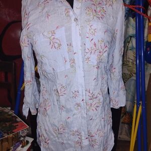 Fig and Flower Embroidered Blouse